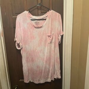 Womens Size 0 Torrid Soft Pink Tie-Dye Tee Sleepwear